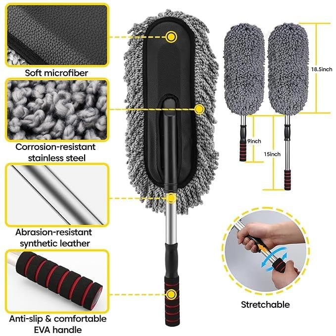 New 5 PCS Microfiber Car Duster Brush Complete Cleaning Kit