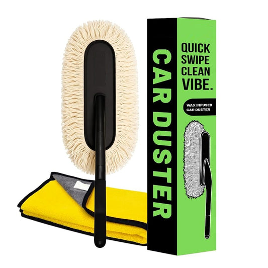 Essentials Car Duster With Microfibre Cloth for Enhanced Dust Removal