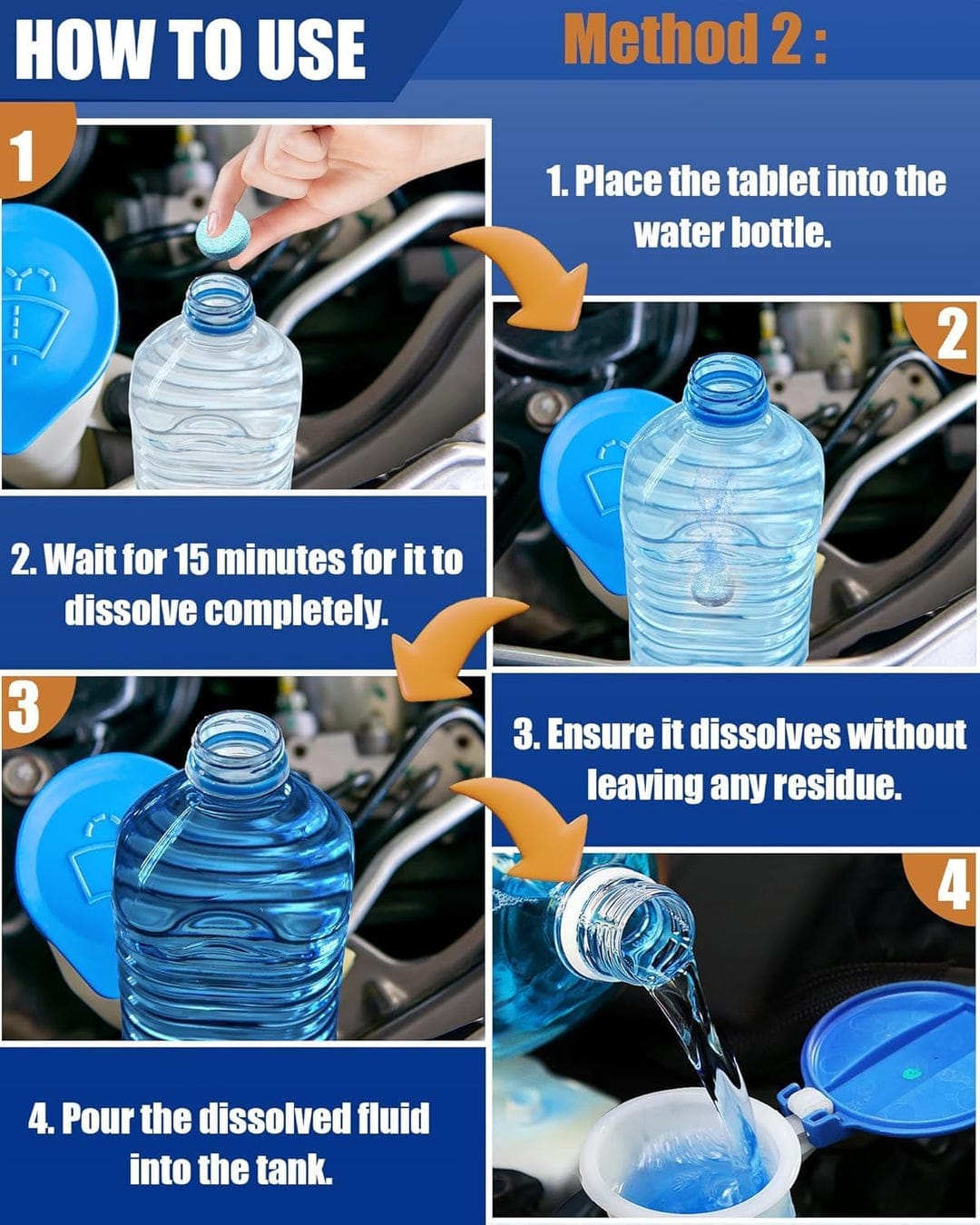 Automotive Glass Wiper Cleaning Tablets