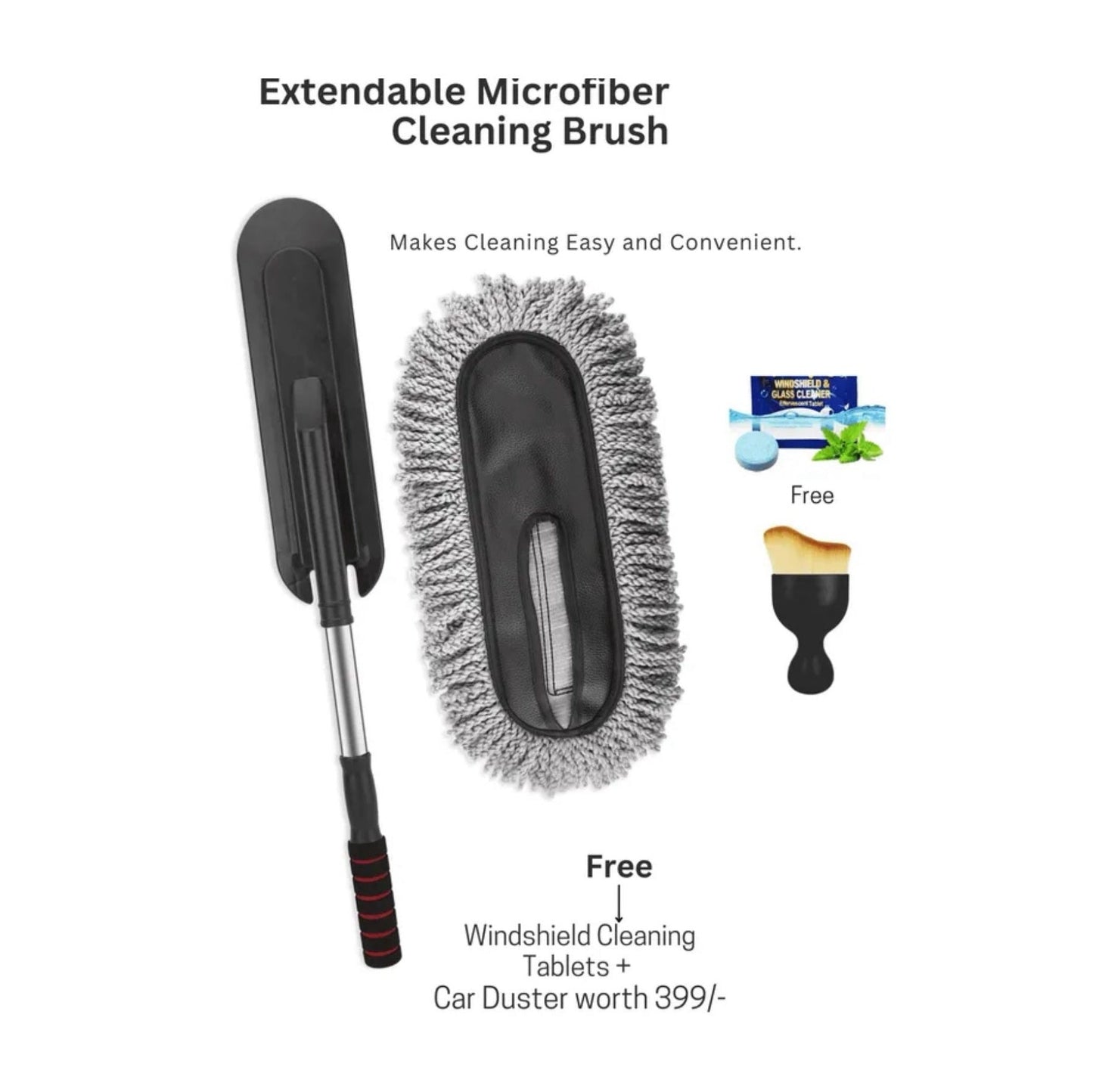 Buy Extendable Microfiber Car Cleaning Brush and Get Car Detailing Brush Free